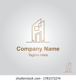 Real Estate Logo Design Template-Creative building construction icon. Modern logo for company identity. Minimalist real estate logo.