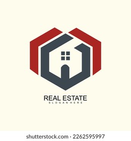 Real estate logo design with unique and new concept property and home 