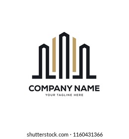 real estate logo design vector, initial letter logo w design template