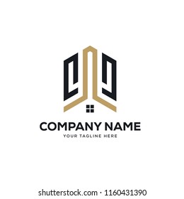real estate logo design vector, initial letter logo w design template
