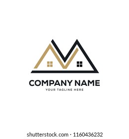 real estate logo design vector, house abstract concept icon symbol