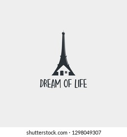 Real estate logo design vector template with negative space concept