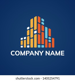 Real estate logo design. Vector illustration