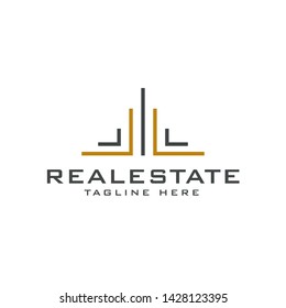 Real Estate Logo Design Vector Illustration