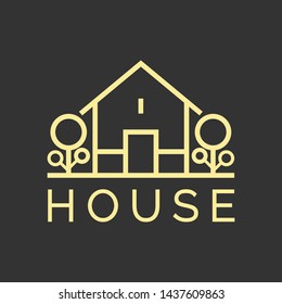 Real Estate Logo Design Vector Illustration.Simple House icon