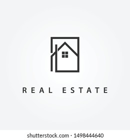 Real estate logo design. Vector illustration