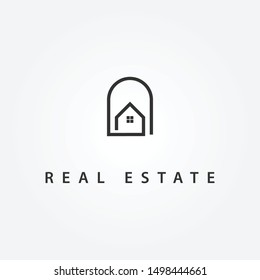 Real estate logo design. Vector illustration