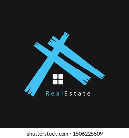 Real estate logo design vector illustration