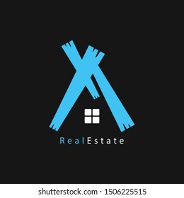 Real estate logo design vector illustration