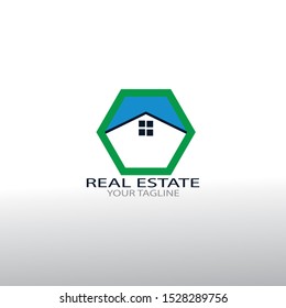 Real estate logo design - vector