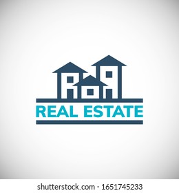 Real estate logo design. Vector illustration