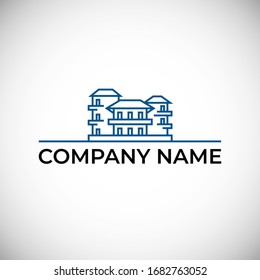 Diseño del logo inmobiliario. Ilustración del vector