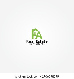 diseño del logotipo inmobiliario vectorial, logotipo de letra inicial F plantilla de diseño