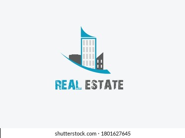 Real estate logo design, vector illustration