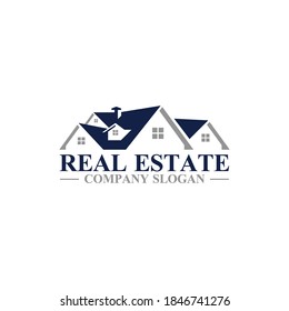 Real estate logo design vector illustration