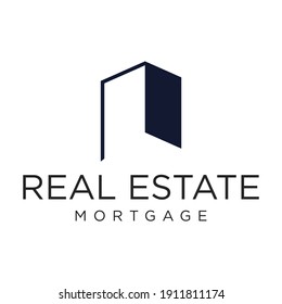Design des Logos in Echtzeit. Baulogo. Home-Logo. Firmenlogo. Real Estate Design Graphic.