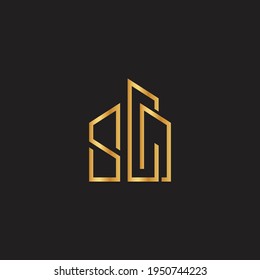 Real estate logo design vector template, s c letter real estate logo, s c d home logo, Architecture logo design