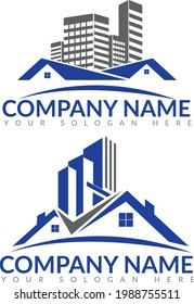real estate logo design vector. Set of building logo design inspiration. Logo template real estate. Clean, modern, and elegant style design