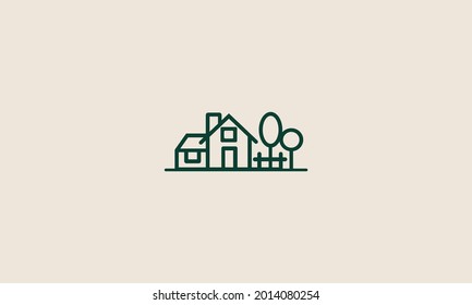 Real Estate Logo design vector Linear Building
