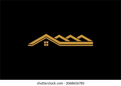Design-Vektorgrafik des Immobilienlogos. Unterschrift Haus Logo Illustration. Abstraktes Logo-Design für das Immobiliengeschäft.