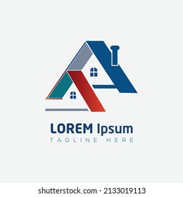 Pasos vectoriales de diseño de logotipos inmobiliarios