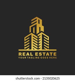 Ilustración vectorial del diseño del logotipo inmobiliario