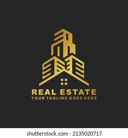 Real estate logo design vector illustration