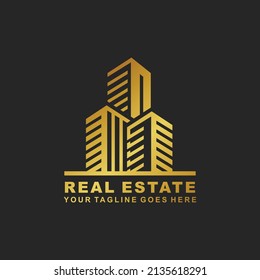 Ilustración vectorial del diseño del logotipo inmobiliario