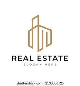 Real Estate Logo Design Vector. Good for Real Estate, Construction, Apartment, Building, House and Architecture.