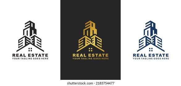 Real estate logo design vector illustration