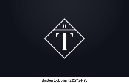 Logo del diseño vectorial y símbolo inmobiliario. icono del logotipo de construcción. Monograma de propiedad y símbolo del logotipo de la ventana. Carta con el logotipo de la vivienda inmobiliaria