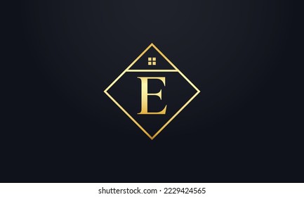Real estate logo design vector and real estate symbol. building logo icon. Property monogram and Window logo sign. Real estate house monogram logo letter
