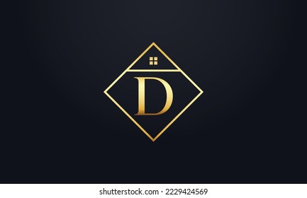 Logo del diseño vectorial y símbolo inmobiliario. icono del logotipo de construcción. Monograma de propiedad y símbolo del logotipo de la ventana. Carta con el logotipo de la vivienda inmobiliaria