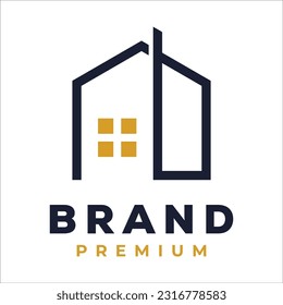 real estate logo design vector initial rr rb uh