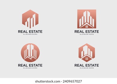 Real estate logo design vector collection for business with creative idea
