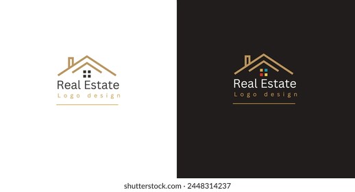 Real Estate Logo Design Vector Illustration. Print