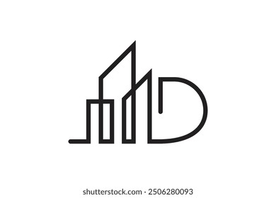 Ilustración vectorial de diseño de logo inmobiliario.