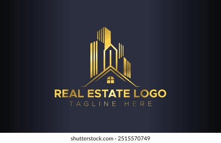 Real estate logo design, vector template,