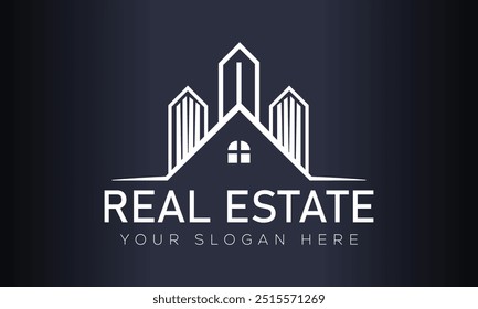 Real estate logo design, vector template,