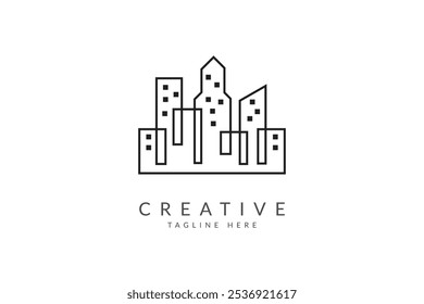 Ilustración vectorial de diseño de logo inmobiliario.