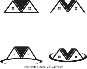 Diseño de logotipo inmobiliario o símbolos de íconos de Vector