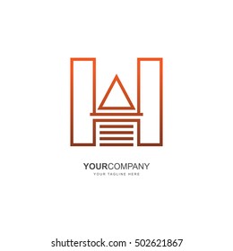 Real Estate Logo Design . Vector Logo Combines House and the letter H