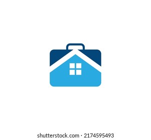 Suitcase Tag Home Symbol. Logo für Immobilien. Design-Vorlage für Vektorlogo