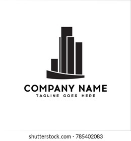 Real Estate Logo. Flat black color icon modern template design.vector illustration - Vector