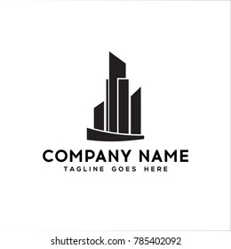 Real Estate Logo. Flat black color icon modern template design.vector illustration - Vector