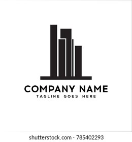 Real Estate Logo. Flat black color icon modern template design.vector illustration - Vector