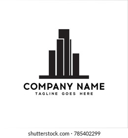 Real Estate Logo. Flat black color icon modern template design.vector illustration - Vector