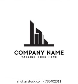 Real Estate Logo. Flat black color icon modern template design.vector illustration - Vector