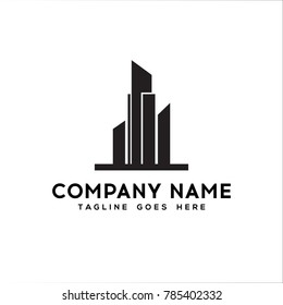 Real Estate Logo. Flat black color icon modern template design.vector illustration - Vector
