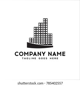 Real Estate Logo. Flat black color icon modern template design.vector illustration - Vector